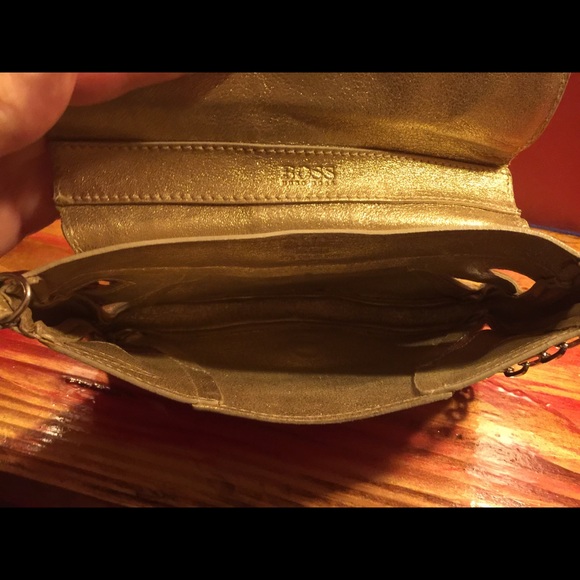 Hugo Boss Gold Leather Evening Bag - Picture 7 of 7